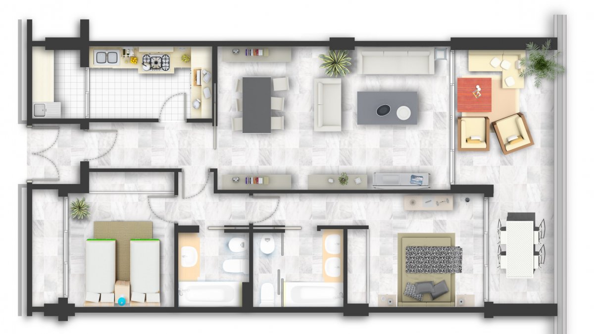 Marina Mariola apartamento 2 dormitorios Oeste Mar y jardín